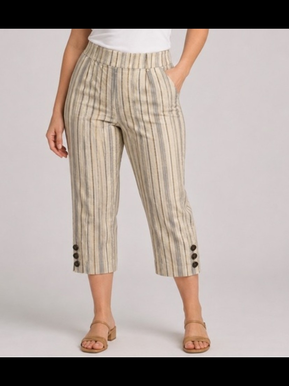 LANE BRYANT The Laney Striped Wide Leg Capri 24 **